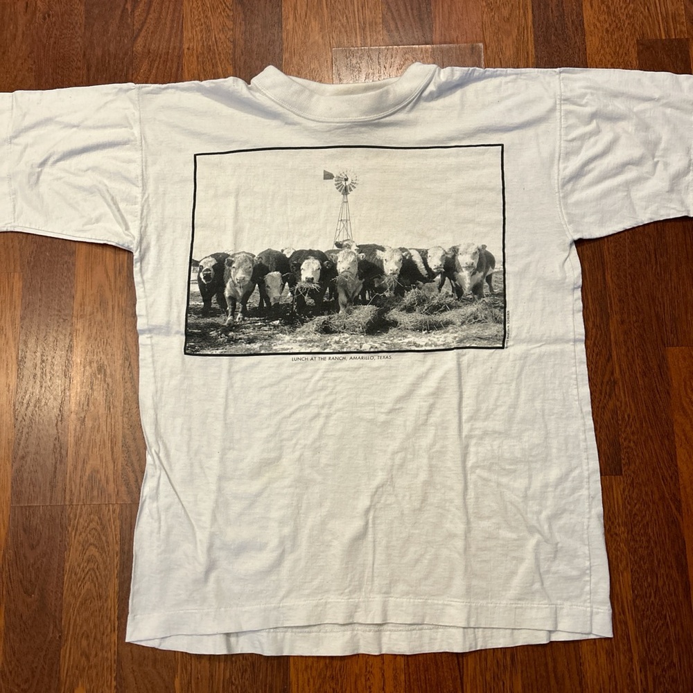 Cattle Cow Graphic Tshirt 1992 Martin H. Schreiber Size Medium Artwear